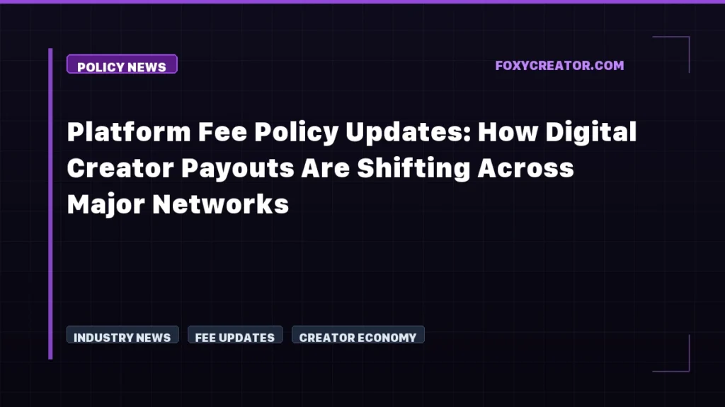 Platform Fee Policy Updates: How Digital Creator Payouts Are Shifting Across Major Networks