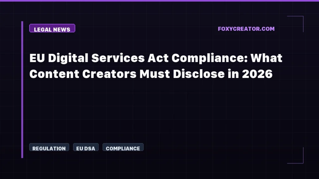 EU Digital Services Act Compliance: What Content Creators Must Disclose in 2026