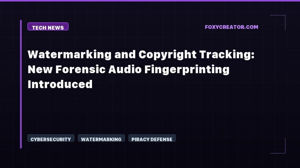 Watermarking and Copyright Tracking: New Forensic Audio Fingerprinting Introduced