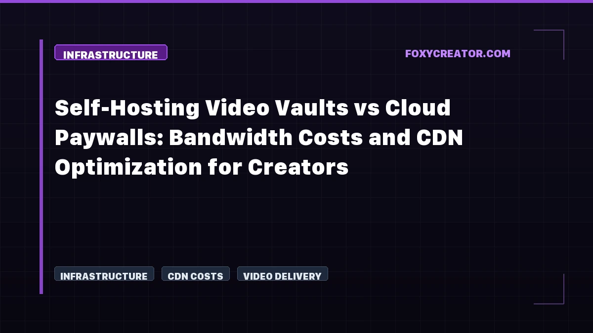 Self-Hosting Video Vaults vs Cloud Paywalls: Bandwidth Costs and CDN Optimization for Creators Self-Hosting Video Vaults vs Cloud Paywalls: Bandwidth Costs and CDN Optimization for Creators